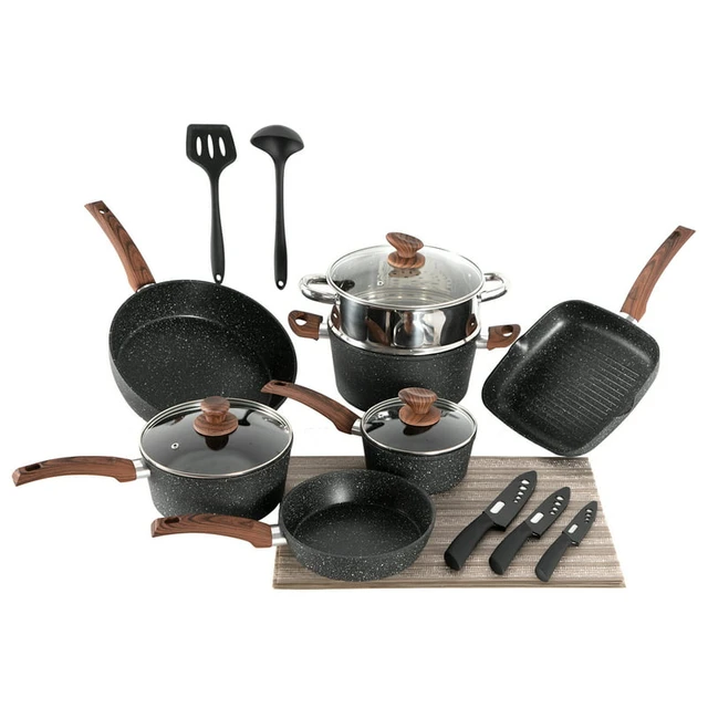 Granite Cookware Sets Nonstick Pots and Pans Nonstick - 23pc Kitchen C –  BlessMyBucket