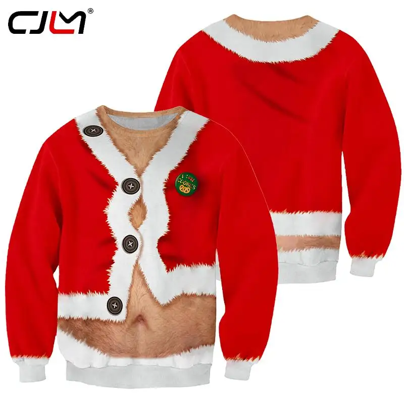

CJLM Plus Size Casual Fashion O-neck Autumn Winter Wholesale Christmas Sweater 3D Printing Custom Interesting Unisex Sweatshirt