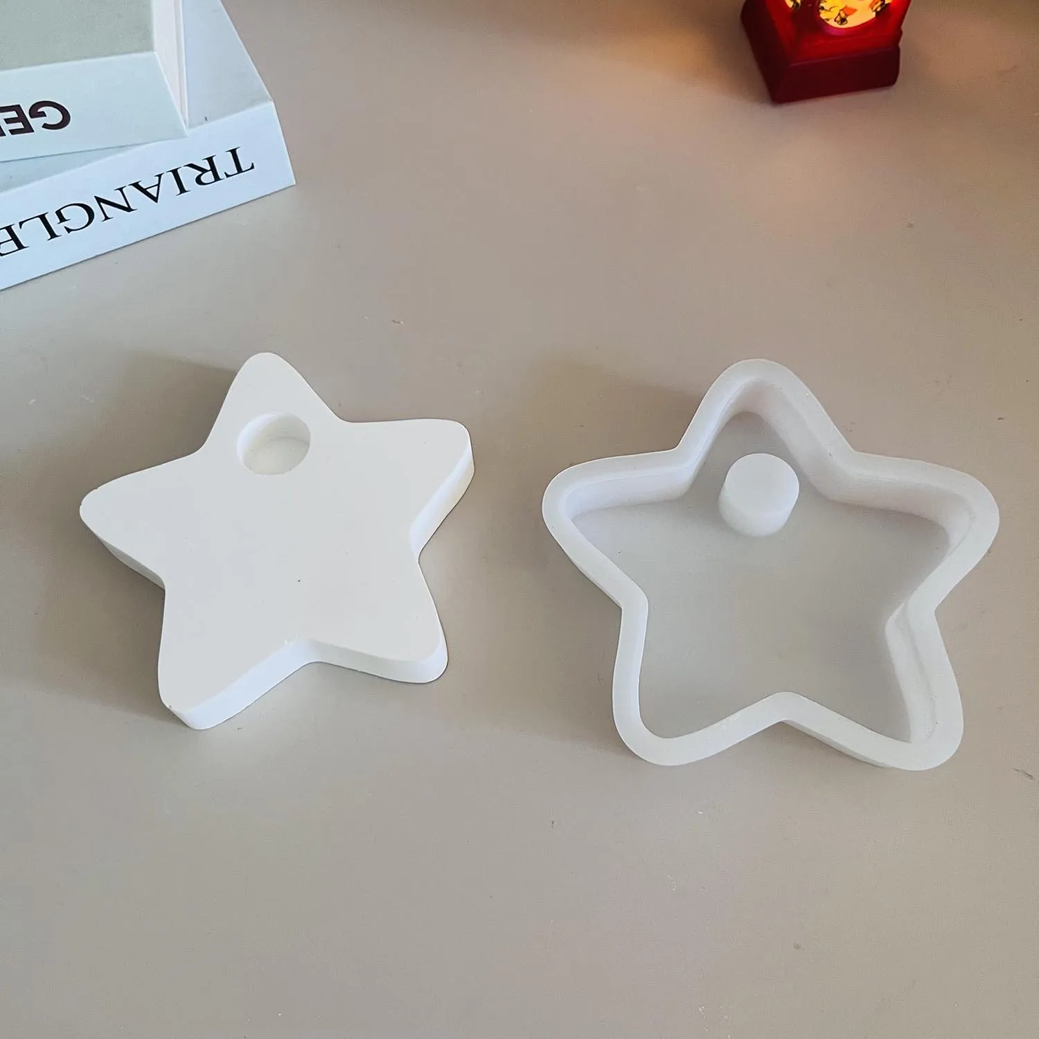 Roadoor Portavelas Molde De Silicona Fácil Desmolde Forma De Estrellas Molde Portavelas Para Manualidades Suministros De Fabricacion De Manualidades