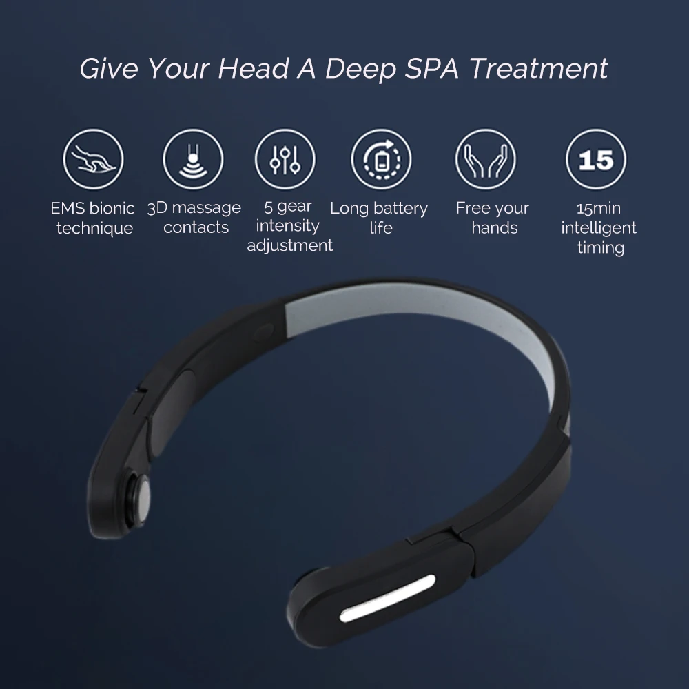 EMS Electric Head Massager 5 Gear Low Frequency Pulse Massage Relaxation Stress Sleep Aid Device Insomnia Head masajeador