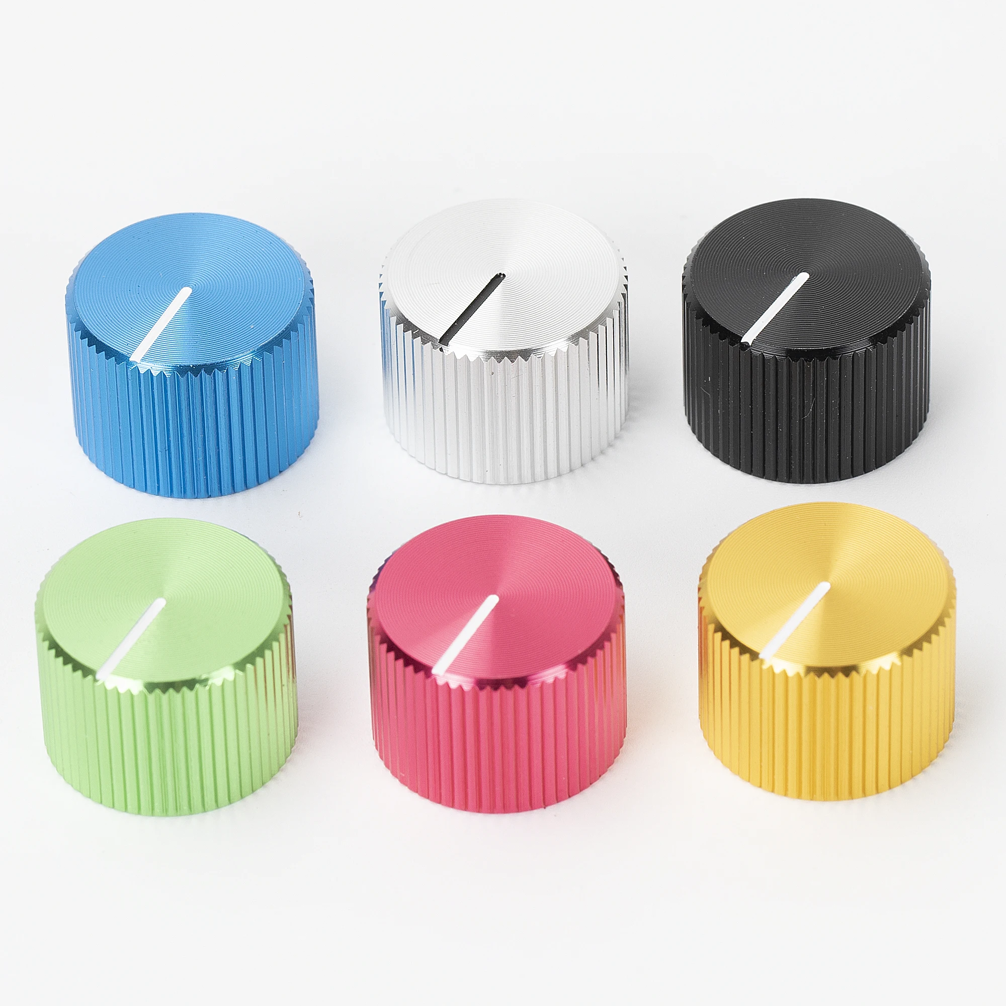 Description Picture 2 of itemDAIERBUMP 5PCS 6.35MM Guitar Effect Pedal Knob Metal Potentiometer Knob with Set Screw Guitar Knobs for Electric Guitar Pedal