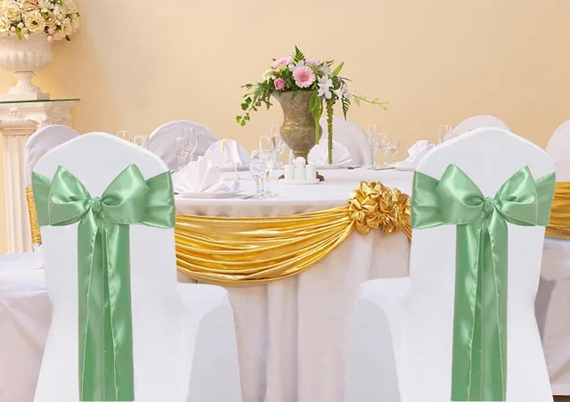 10 pièces ceintures housse de chaise dos cravate satin arcs ruban pour mariage anniversaire remise des diplômes cérémonie de fiançailles événement fête Banquet 6