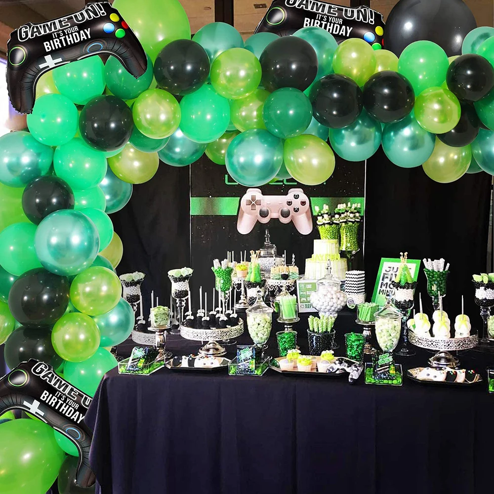 92pcs/lot Black Gold Balloons Birthday Green Balloons Black Party Decor  Green Sport Theme Birthday Party Decorations - Ballons & Accessories -  AliExpress