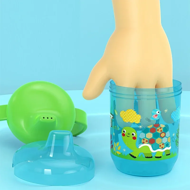 Baby Learning Drinking Cup Double Handle Flip Lid BPA Free Leakproof Infants Water Cups Bottle Duckbill Cup Lid Drinking Cup Drinking Water Bottle