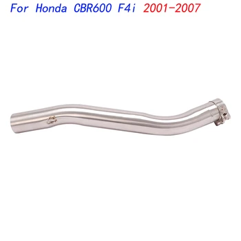 Slip On Motorcycle Mid Connect Tube Middle Link Pipe Stainless Steel Exhaust System For Honda CBR600 F4i 2001-2007
