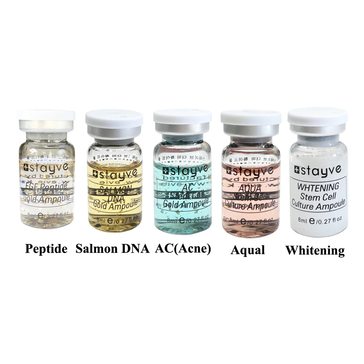 5 PCS/Set Hyaluronic Acid Facial Serum Ampoule Essence EGF Peptide Brighten Anti-Wrinkle Acne Skin Face Rejuvenation Care Beauty