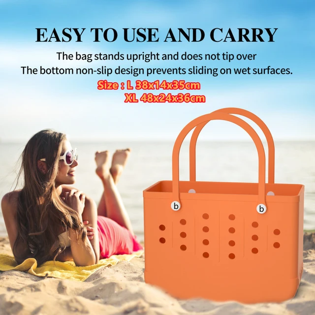 38/48cm Rubber Beach Bags EVA with Hole Waterproof Sandproof Durable Open  Silicone Tote Bag for Outdoor Beach Pool Sports - AliExpress