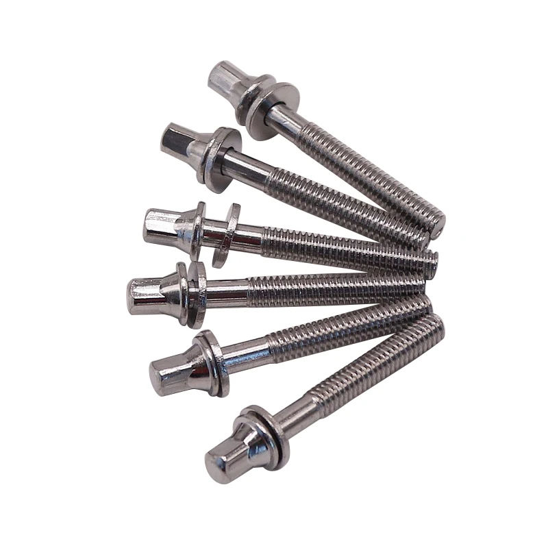 M6 common use standard outer square head bolts drum bolts silver drum screws 40mm 45mm 50mm 55mm length 6 pieces 1 lot Drum Screws