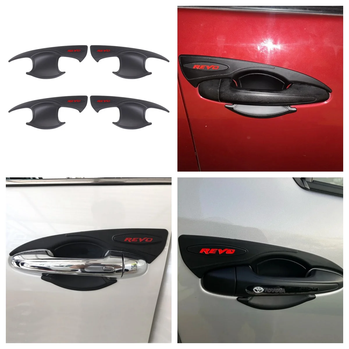 Toyota Hilux REVO 2015-2020 도어 보호 도어 인서트 핸들 보울 커버 자동차 부품 ABS 매트 블랙 자동차 액세서리