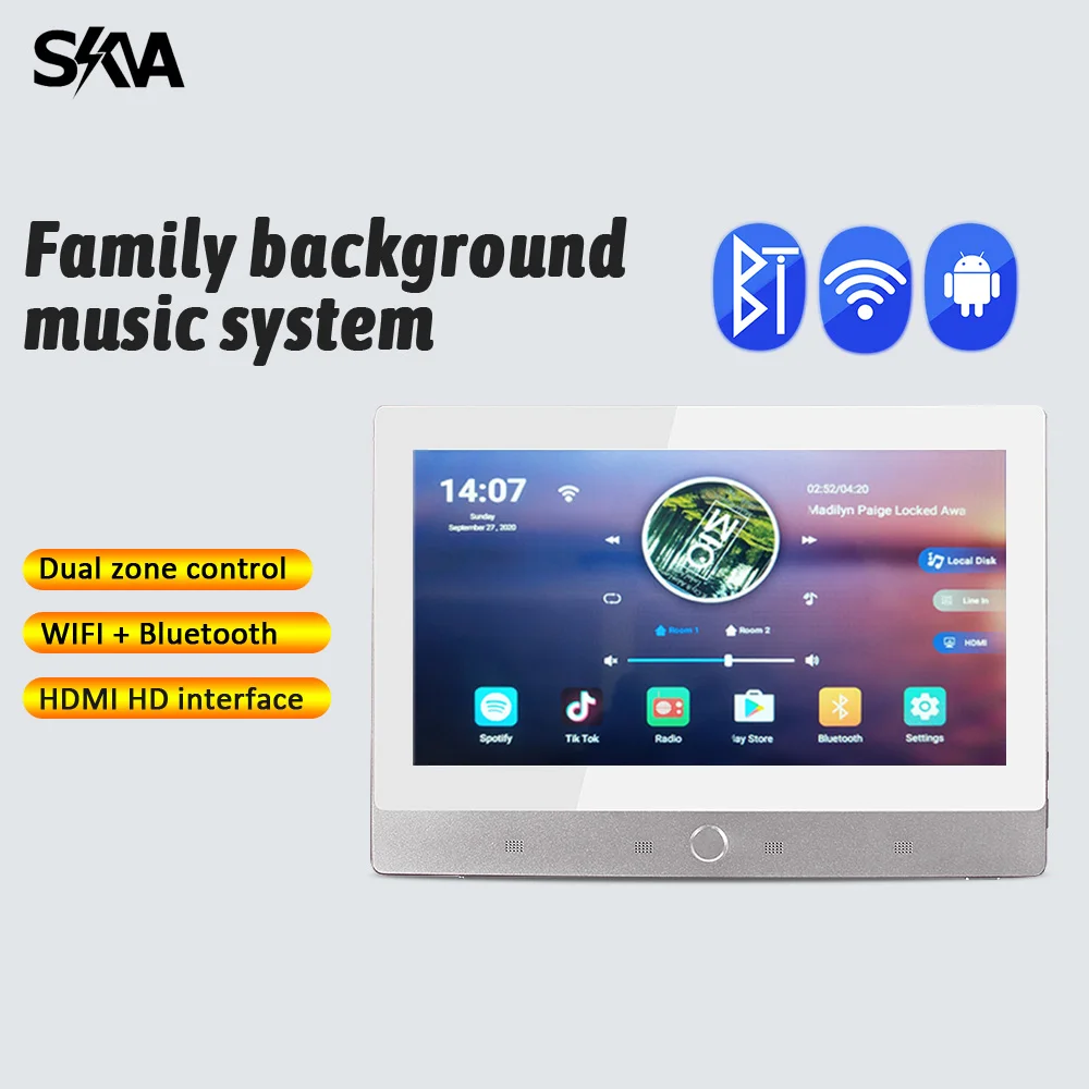 7inch WiFi Bluetooth Amplifier Board 8 Channels 20W TUYA Voice Control