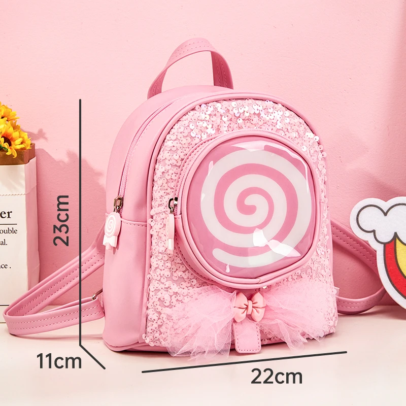 Girls' backpack leisure travel candy design LED light fashionable and cute children's backpack suitable for girls as gifts 3
