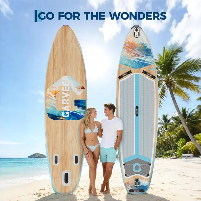 Extra Wide Stable Inflatable Stand Paddle Paddle Board for Adults & Youth – Ultra-Light PVC, Non-Slip EVA Deck, 450lbs Capacity, Adjustable Paddle, High Pressure Pump & Backpack
