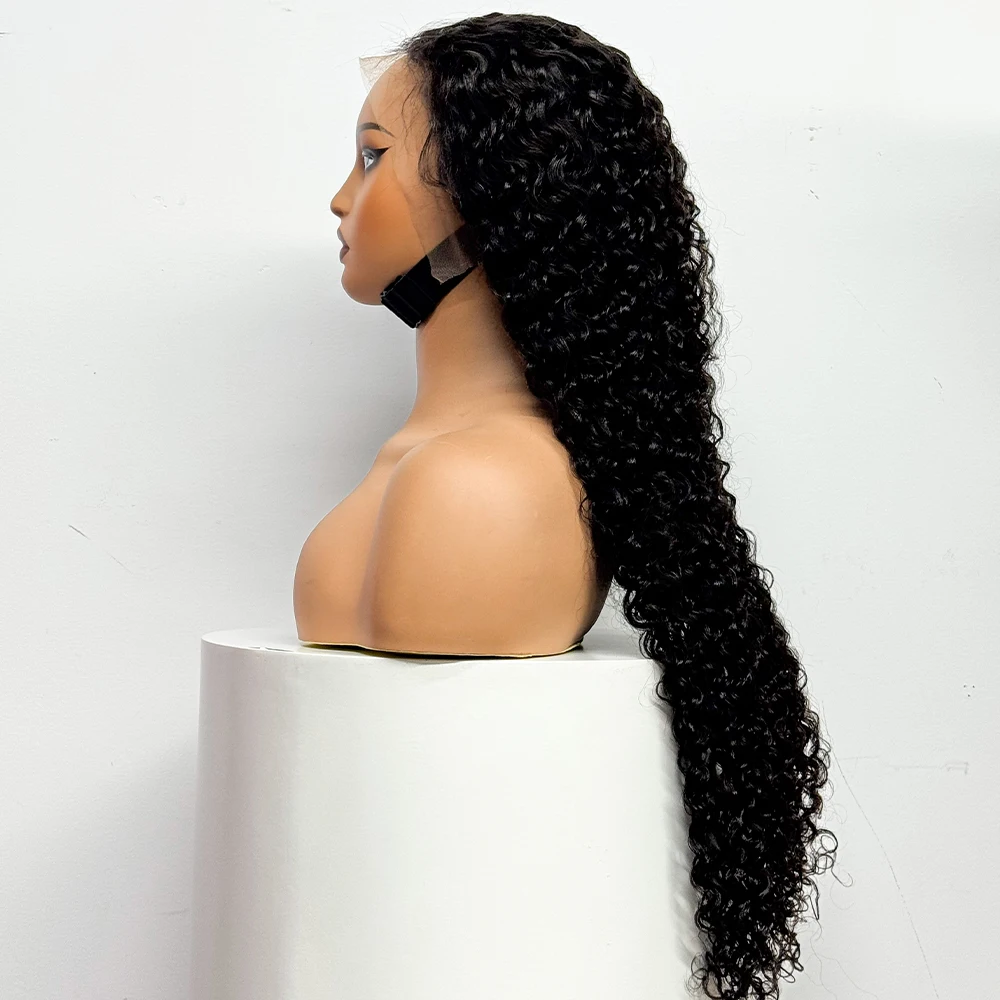250 Density Water Wave Curly 13x4 Lace Front Wigs Human Hair Frontal Curly Human Hair Wigs 20-32inches For Women