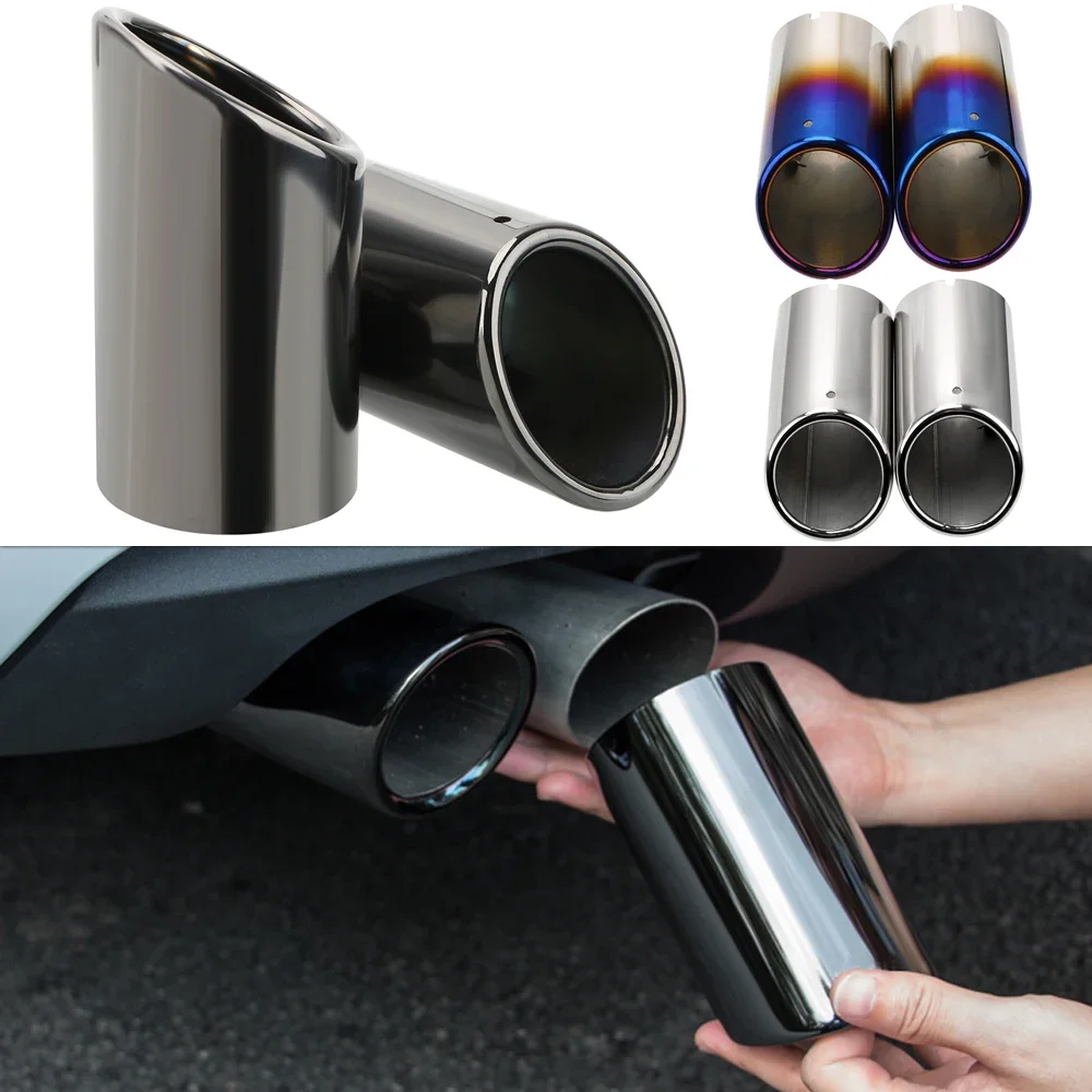 1Set Stainless Steel Car Exhaust Muffler Tip Pipes Covers for Audi A1 A3 A4 TT VW Volkswagen PASSAT TIGUAN Car Exhaust Tail Pipe