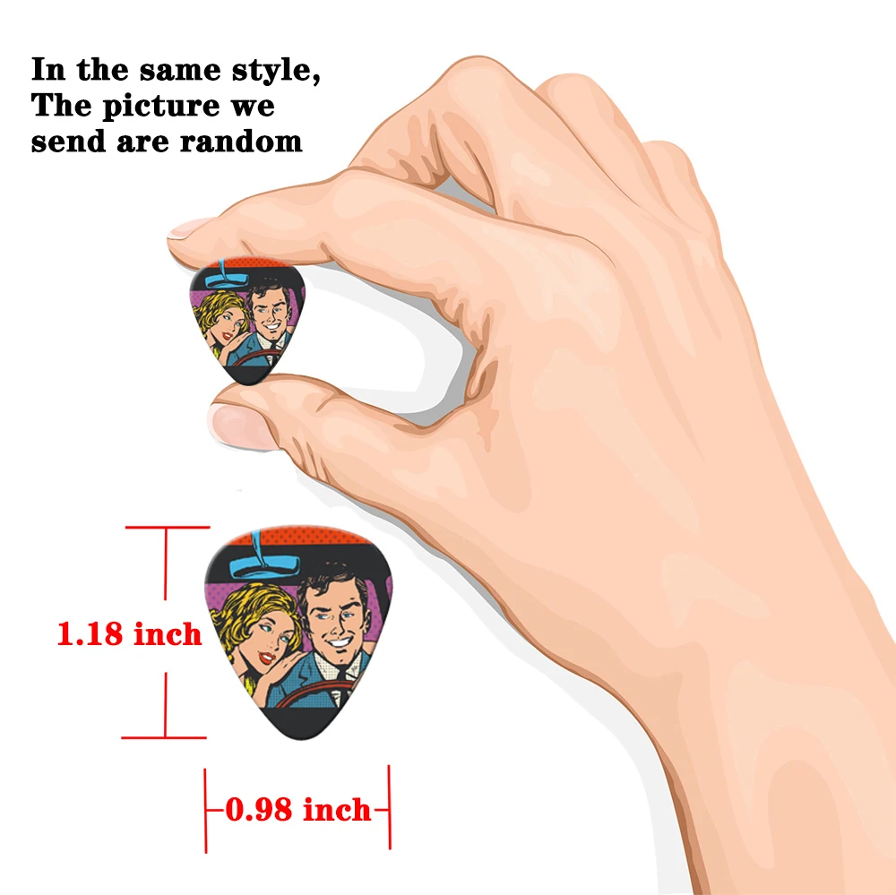 New 0.46/0.71/1.0Mm 10Pcs Guitar Paddles Cartoon Couples Acoustic Guitar Picks Musical Instrument Accessories Pick