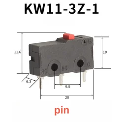 Set of 10 Durable Miniature Limit Switches with Self - Resetting Function, 5A 125/250V Capacity (KW11 - 3Z - 1)