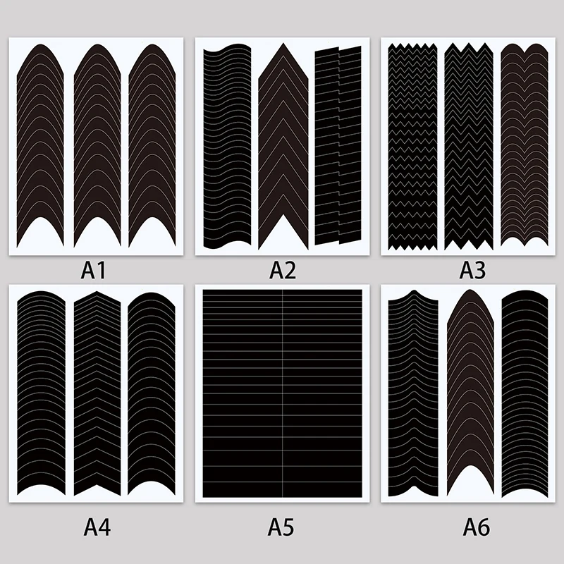 French Manicure Edge Auxiliary Nail Sticker Wavy Line DIY Nail Art Tips Guides Stickers Stencil Strips Tools Decoration