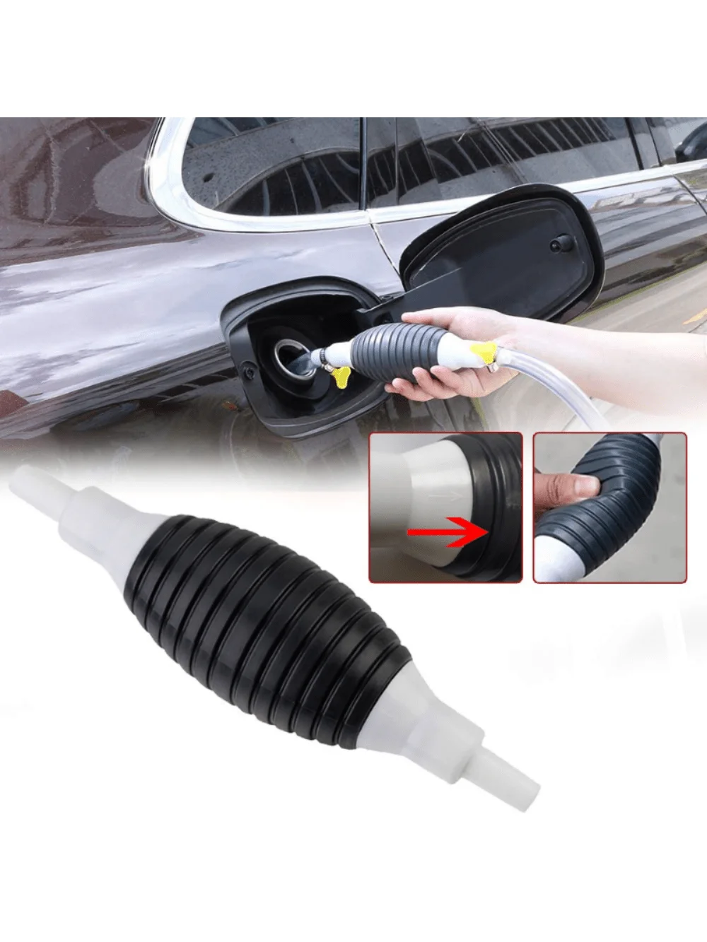 Efficient Manual Fuel Transfer-Portable Hand Priming Tool For Gas,, Oil, And Water