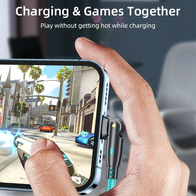 AUFU USB C to Lightning 27W Fast Charging Cable with 180° Rotating Design
