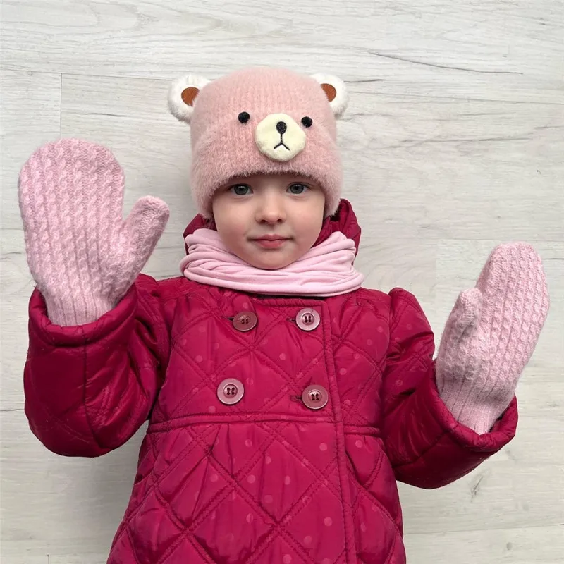 Gants d'hiver pour bébés filles et garçons, mitaines à doigt