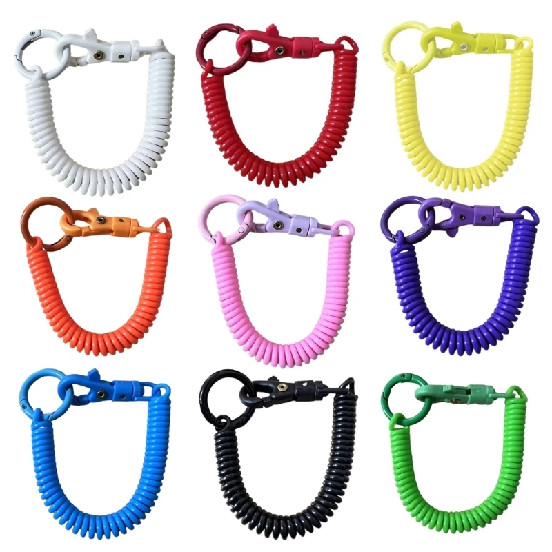 

Keychain Coil Spring Keychain Zinc Alloy Key Holder Colorful Backpack Key Chain