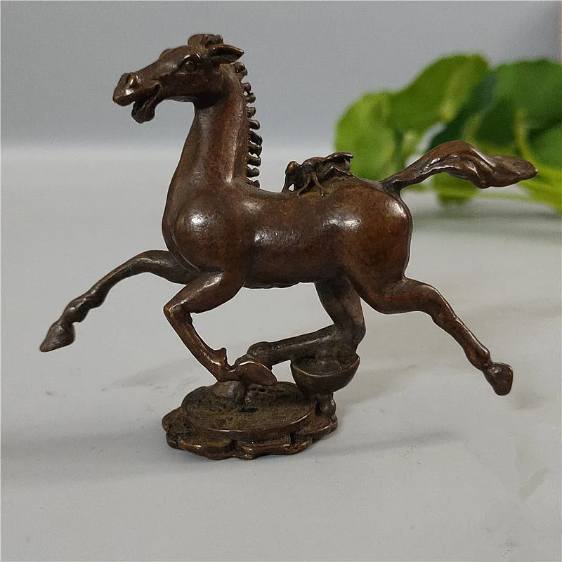 

1 шт., медная лошадь для украшения дома и офиса, 7,5x6,3 см