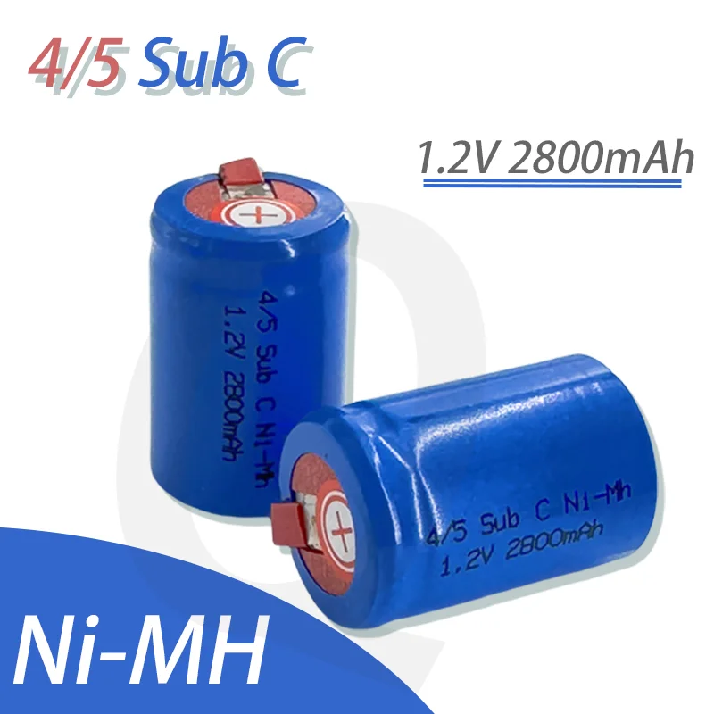 

2024 New High Quality 4/5SC SC Sub C Li Po Lithium Battery 1.2V 2800Mah Rechargeable NiMH Battery with Solder Rod Free Shipping