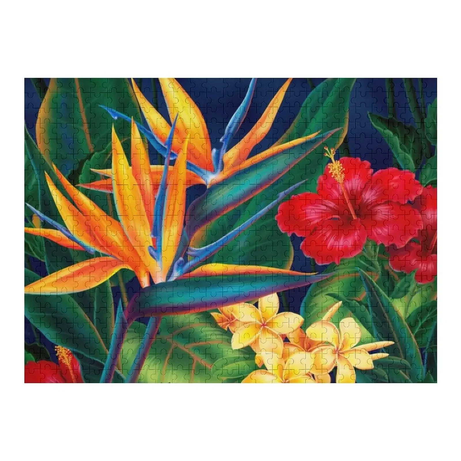 

Tropical Paradise Hawaiian Birds of Paradise Illustration Jigsaw Puzzle Personalized Baby Toy Customizable Child Gift Puzzle