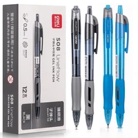 3Pcs Set deli Ballpen Retractable Gel Pens Black Blue Ink 0.5mm Ballpoint Replaceable Refills Office School Supplies Stationery 6
