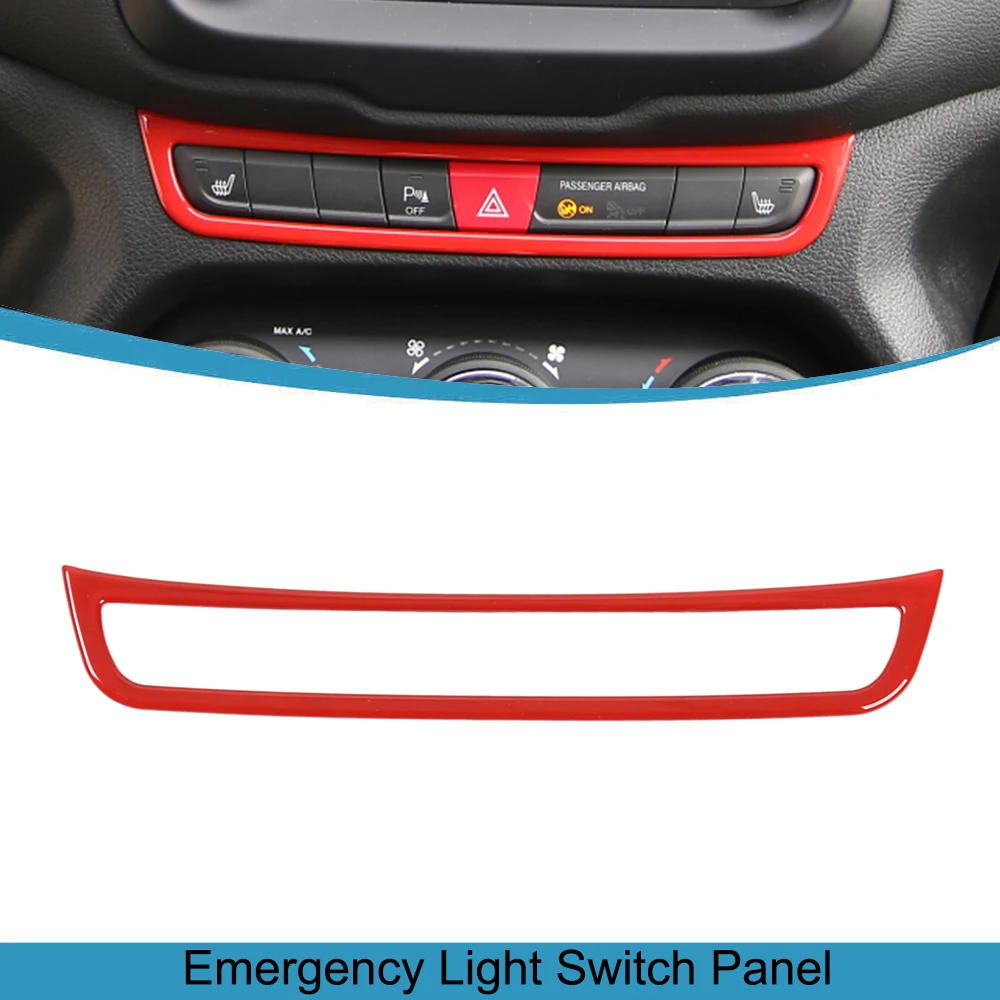 

Car Emergency Lights Switch Panel Decoration Frame for Jeep Renegade 2015 2016 2017 2018 ABS Auto Interior Accessories Moulding