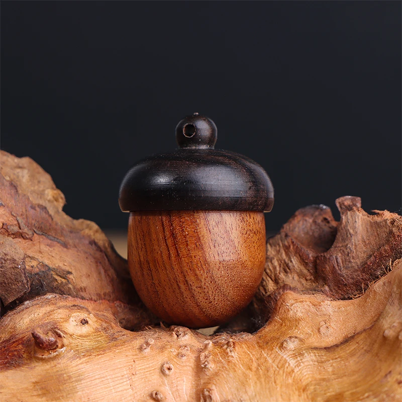 

1Pc Mini Pill Case Solid Wood Bottle Holder Sandalwood Container Storage Box Pill Case Container Pill Box Key Chain