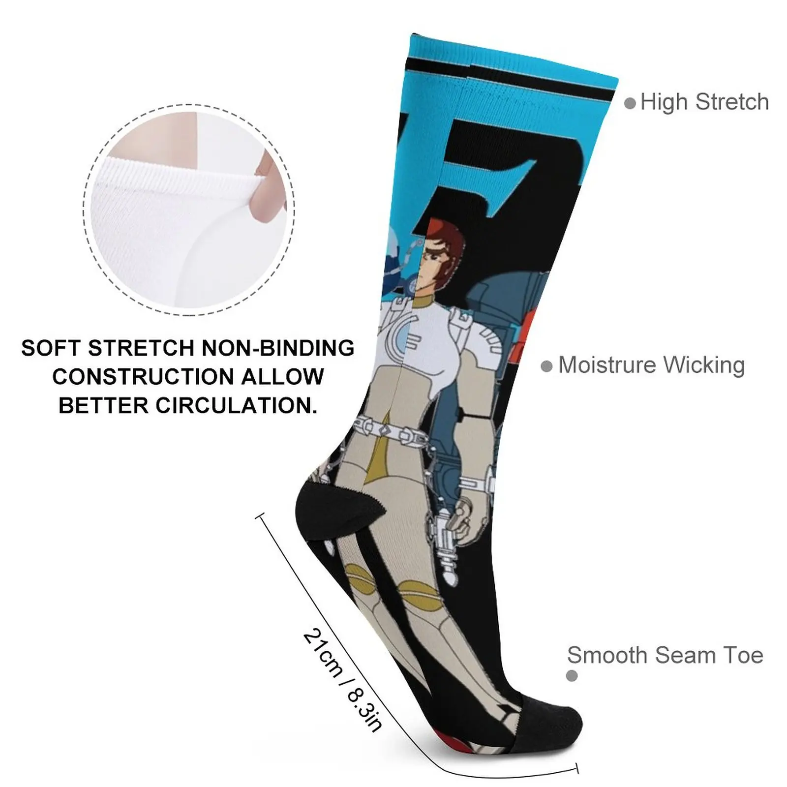 Captain Future Crew Classic T-Shirt Socks anime socks Woman socks