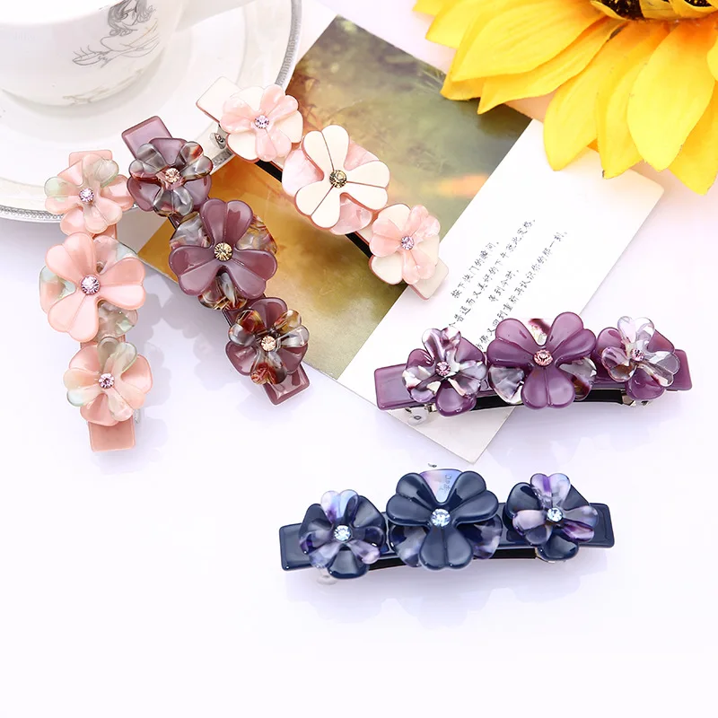 YHJ New Exquisite Flowers Hair Clip Sweet Girl Hair Clips Bow Hair Accessories for Women Girls sweet flowers