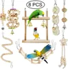 Combination Parrot Bird Toys Accessories Articles Parrot Bite Pet Bird Toy For Parrot Training Bird Toy Swing Ball Bell Standing 3