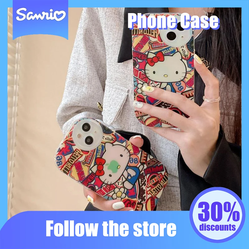 

Kawaii Sanrio Phone Case Hello Kitty Kuromi Anime Cute Iphone 14 13 12 11 X Pro Max Plus Phone Case Originality Girl Gifts