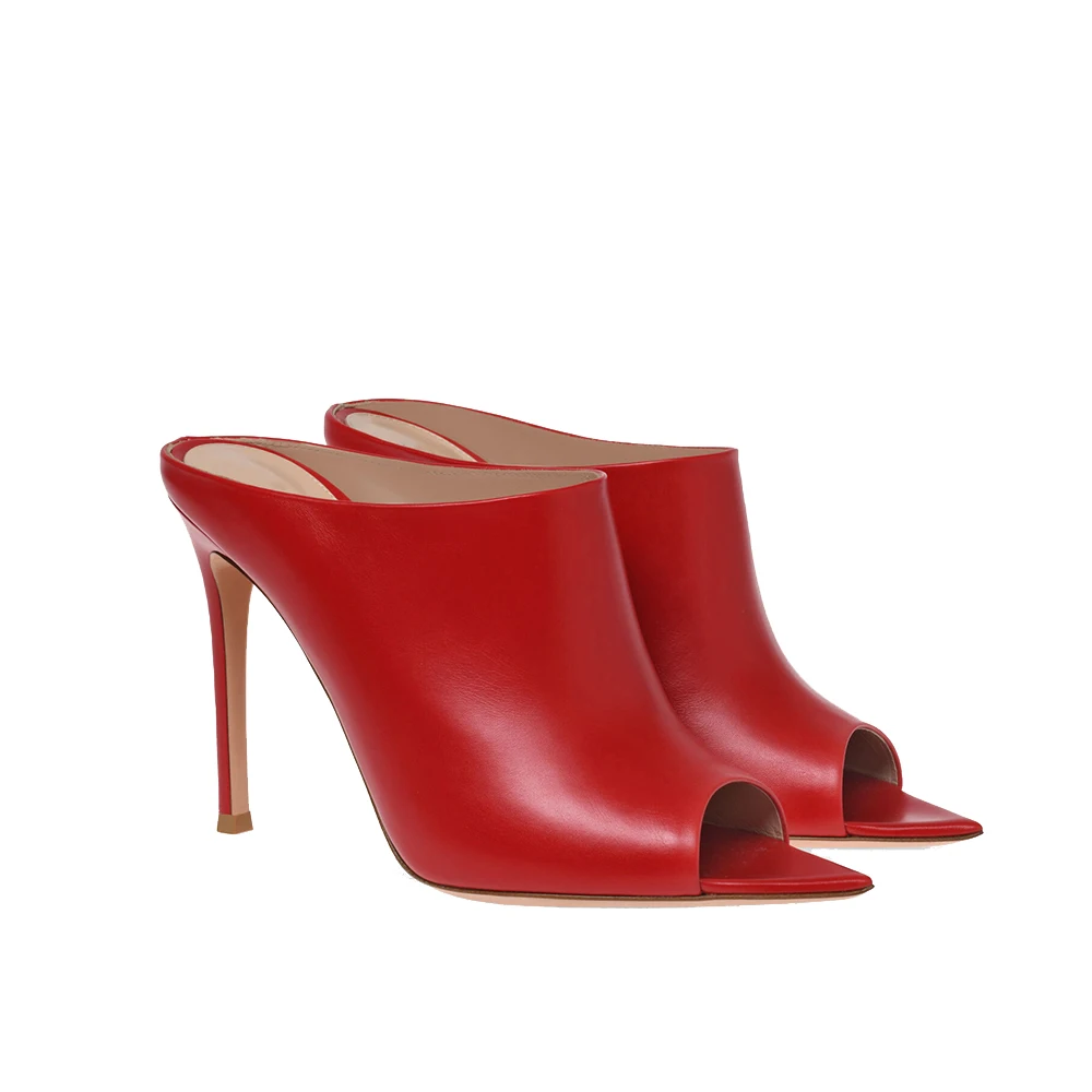 

Мюли женские с острым носком, босоножки из искусственной кожи, высокий каблук-шпилька, тапочки, цвет черный, лето, 2023