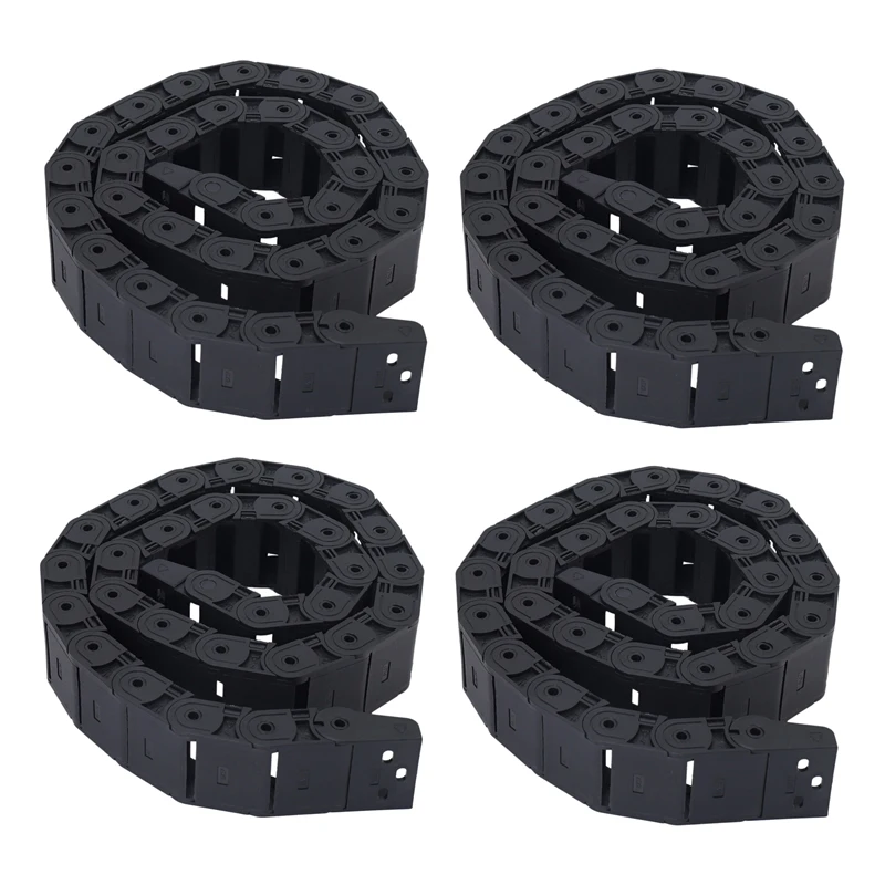 

4Pcs 18Mm X 37Mm Black Flexible Semi Enclosed Cable Drag Chain 1M 39.4 Inch