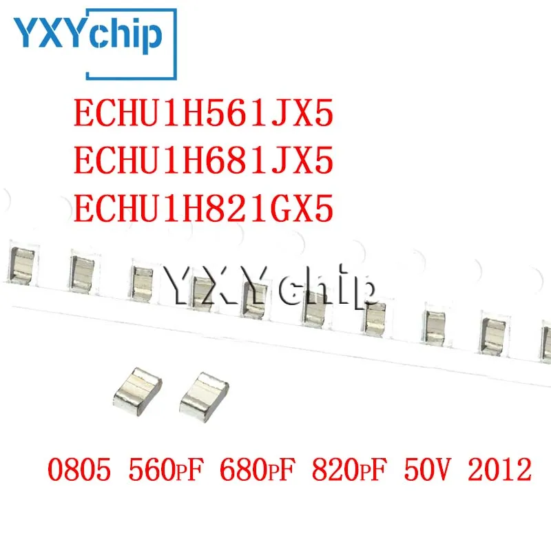 

20 шт., металлизированный конденсатор Echu1h561jx5 Echu1h681jx5 Echu1h821gx5 Cbb 0805 560pf 680pf 820pf 50v 2012 Smd