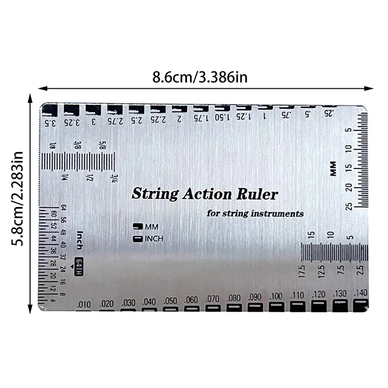 Guitar repair tool 1PC stainless steel string ruler string action gauge for guitar ukulele bass luthiers
