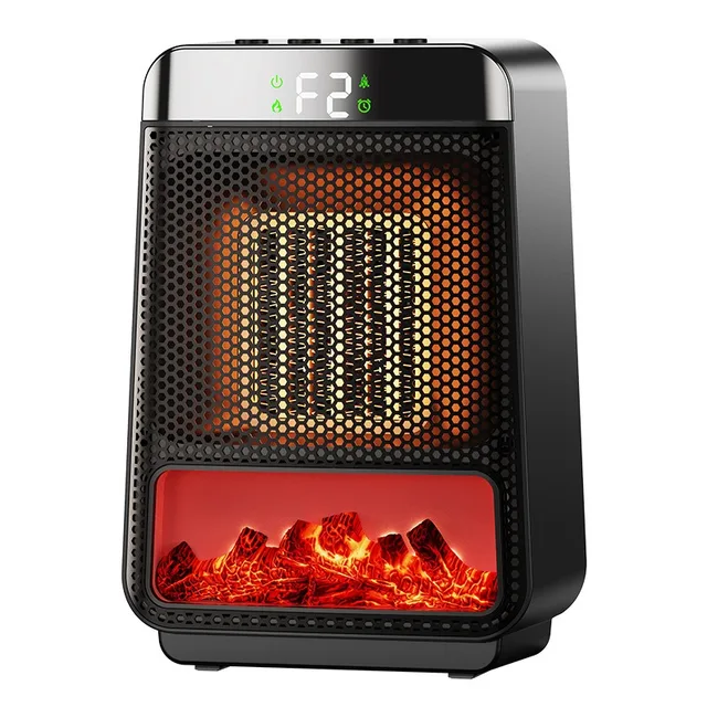 1500W Flame Portable Heaters for Home with Variable Thermostat, Electric Heater Desktop 3D Dynamic Light Low Noise Room Heater 6