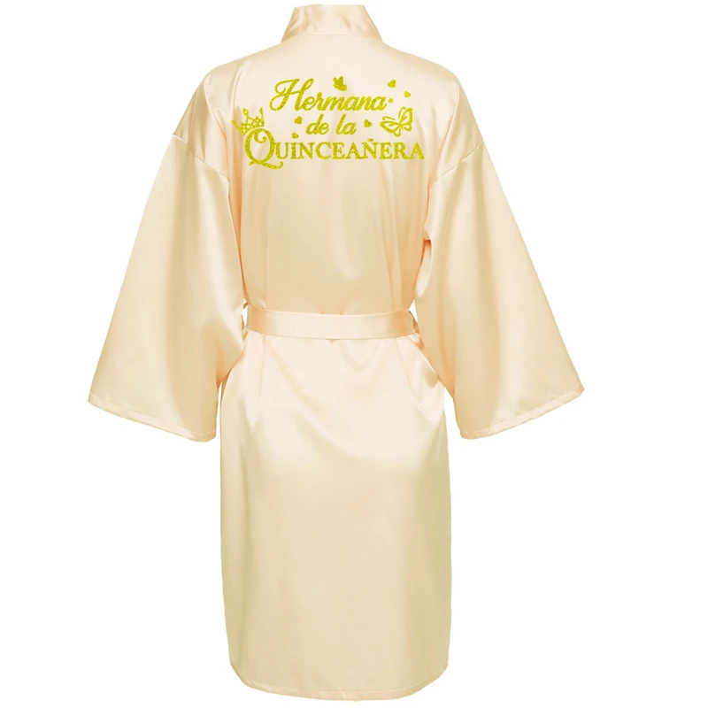 Princess Sweet 15 Years Girl Birthday Party Robes Quinceanera Robe Mis XV Bathrobe Silkly Nightgown