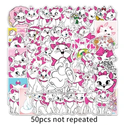 Autocollants Disney Marie Cat, 10/30/50/100 pièces, autocollant Kawaii pour guitare, Pad, bagage, téléphone portable, réfrigérateur, cadeau d'anniversaire, décalcomanie 