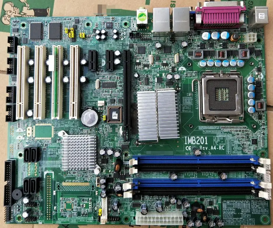 

IMB201 Rev.A4-RC ATX 100% OK Original IPC Mainboard Industrial Motherboard 4*PCI 2*LAN 5*COM LGA775 CPU with CPU