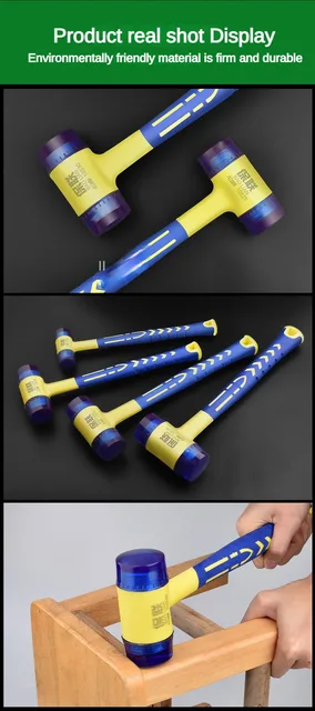 Maillet En Caoutchouc Double Face Avec Manche Antidérapant, Pour La