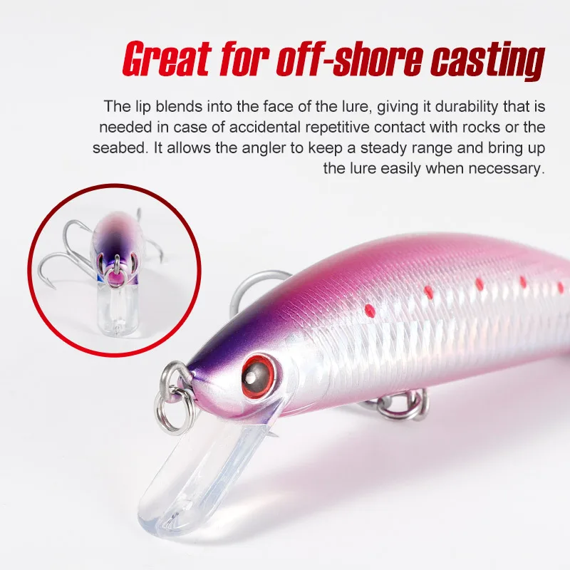 Noeby 120mm 44g Heavy Sinking Minnow Fishing Lure Long Casting Wobbler Artificial Hard Bait for Sea Bass Saltwater Fishing Lure