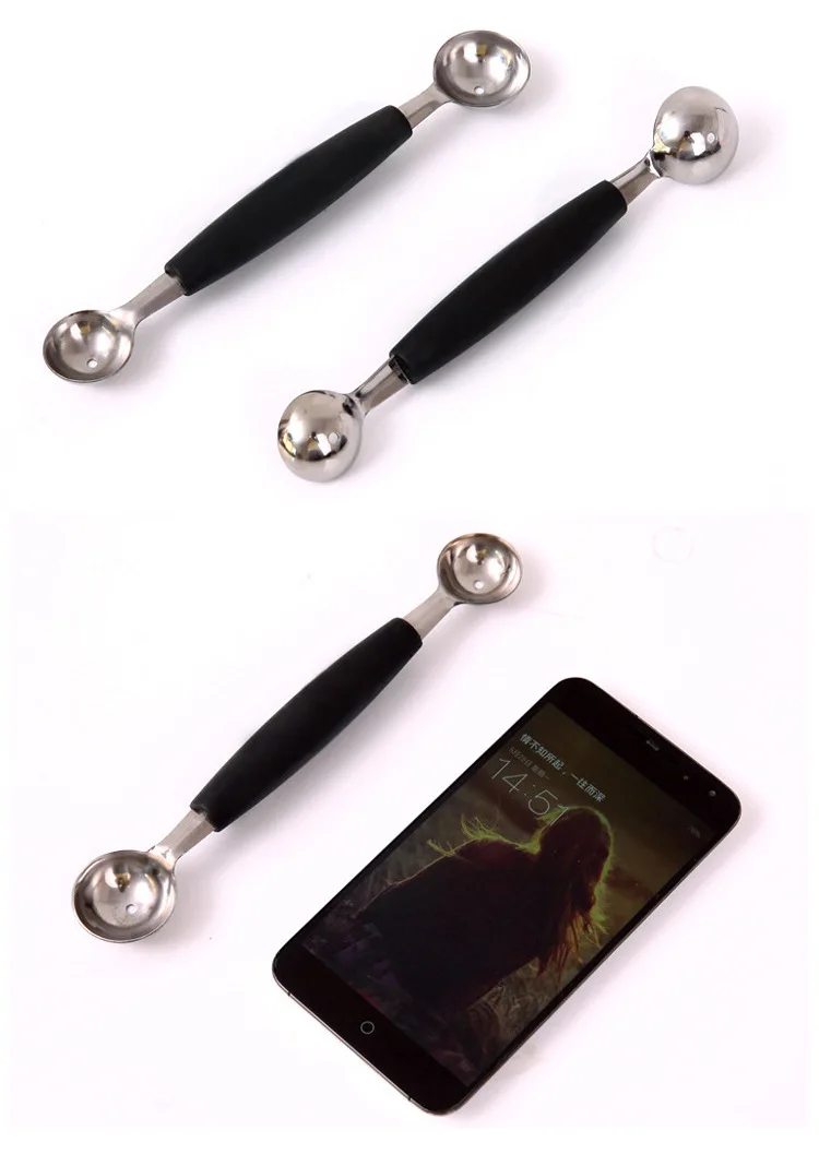 Description Picture 6 of itemDouble-Sided Fruit Melon Baller Spoon, 2 in 1 Stainless Steel Ice cream Ball Spoon Scoops Cutter for Watermelon
