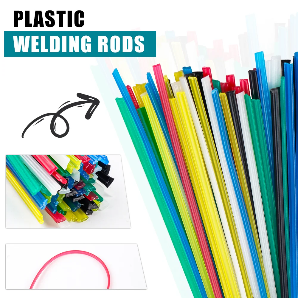 Plastic Welding Rods Colorful PP Welding Sticks DIY 20cm 5x2mm for Plastic Welder Guns Car Bumper Repair Supplies 60PCS