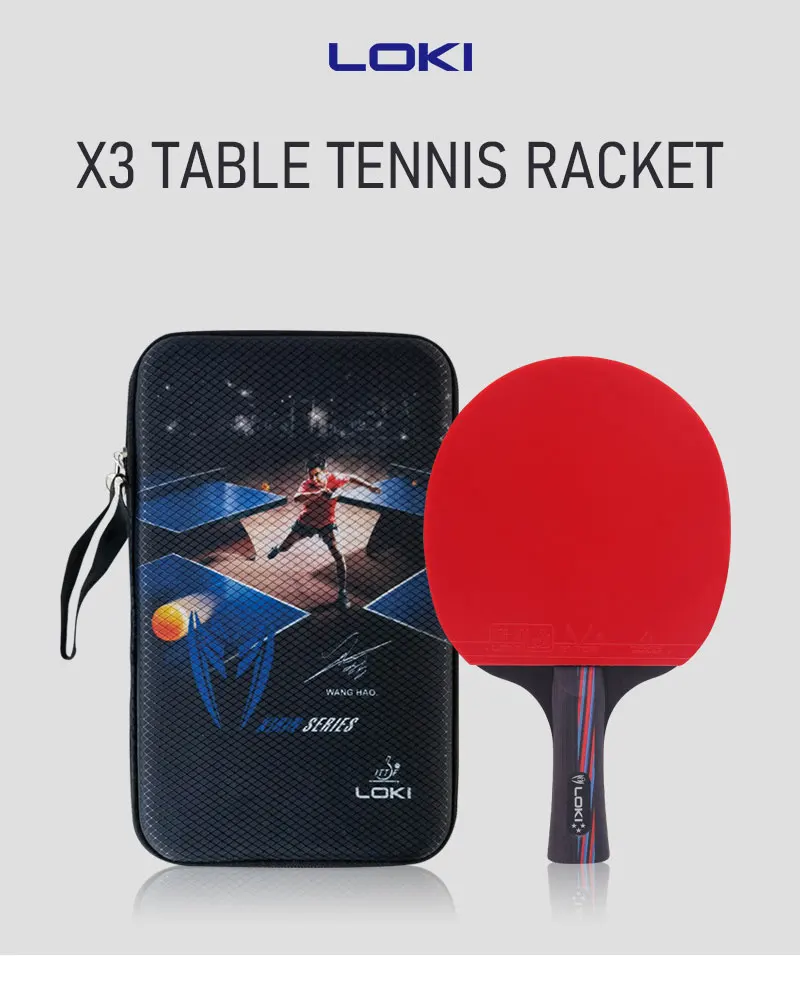 LOKI Tischtennisschläger X Serie 1 2 3 Sterne Ping-Pong-Paddel Pingpong-Schläger Freizeitschläger für Einstiegsspieler – Detail 1