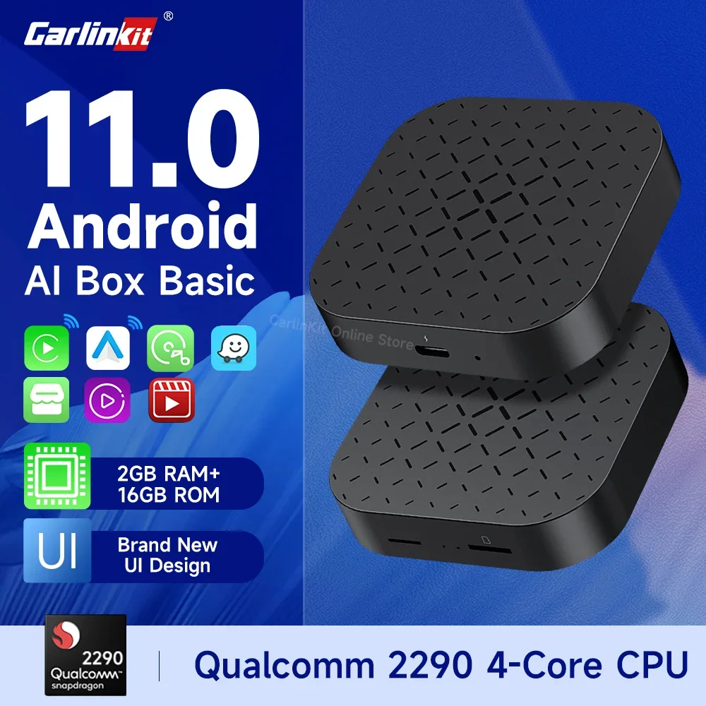 

Carlinkit Basic Tv Box QCM 2290 2+16GB Android 11 Wireless CarPlay/Android Auto Support Youtube Online Video Tiktok Play Store