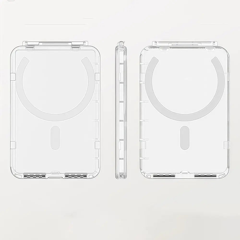 MagSafe 카드 슬리브 투명 카드 슬롯 2개, 충격 방지 마그네틱 스탠드 카드 홀더, 아이폰 17/16/15/14/13/12용 탈부착 가능